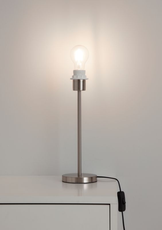 GoodHome Giuterne bordlampefod E27 krom
