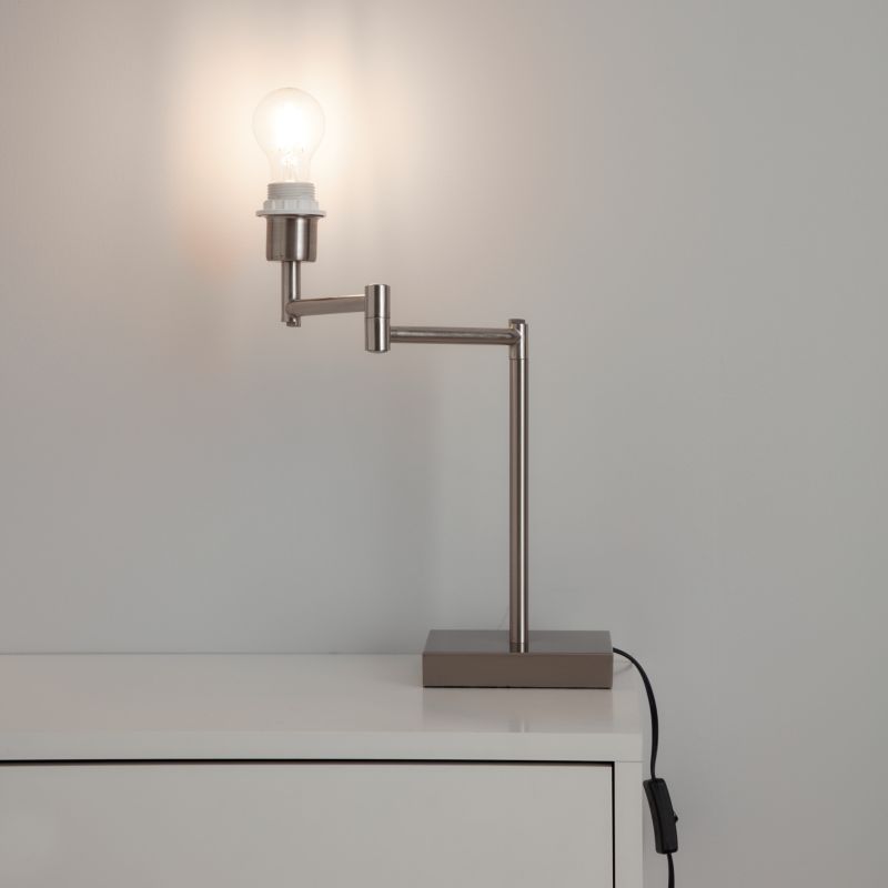 Justerbar bordlampefod GoodHome Jabisen E27 krom