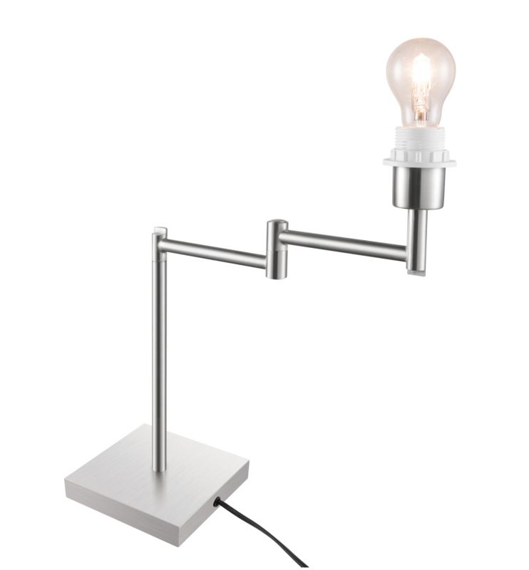 Justerbar bordlampefod GoodHome Jabisen E27 krom