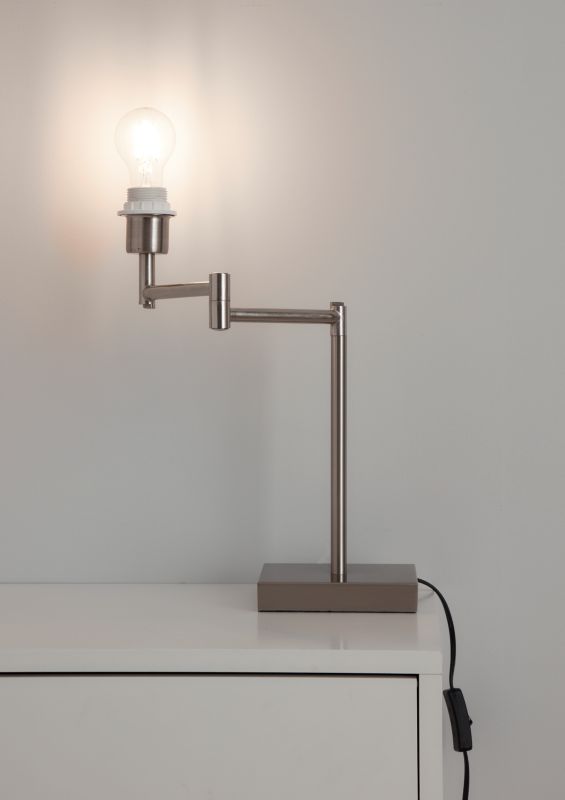 Justerbar bordlampefod GoodHome Jabisen E27 krom