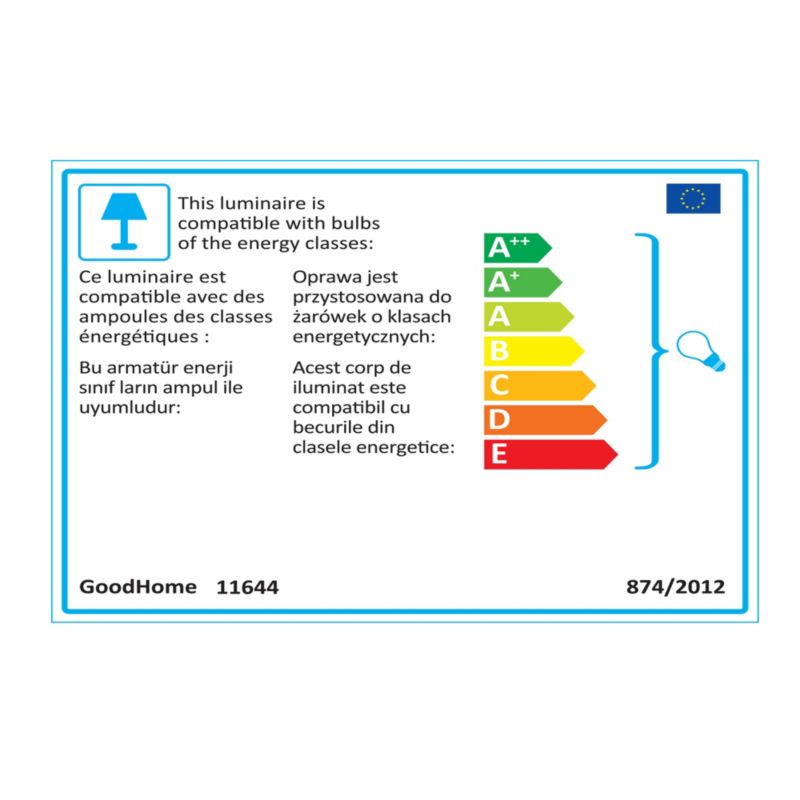 Justerbar bordlampefod GoodHome Jabisen E27 krom