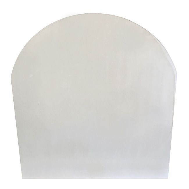 Knap oval glasplade 100 x 90 cm til pejse