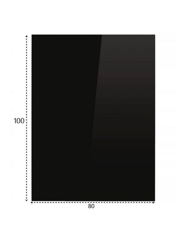 Glasgulvplade til Brændeovn 100x80 cm Sort