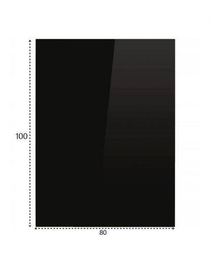 Glasgulvplade til Brændeovn 100x80 cm Sort