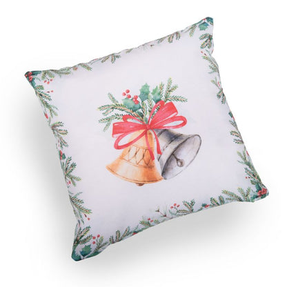 Dekorativ pude med klokkemønster 45 x 45 cm i hvid