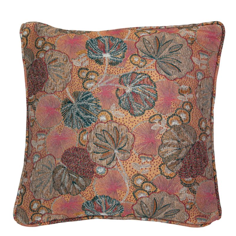 GoodHome Hititi pyntepude 45 x 45 cm med blomsterprint i lyserød
