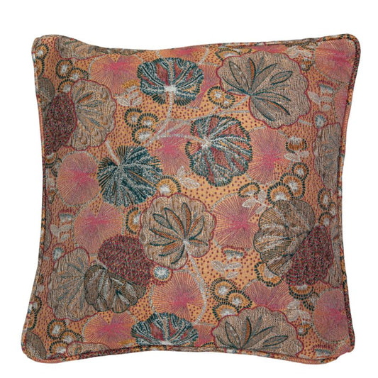 GoodHome Hititi pyntepude 45 x 45 cm med blomsterprint i lyserød