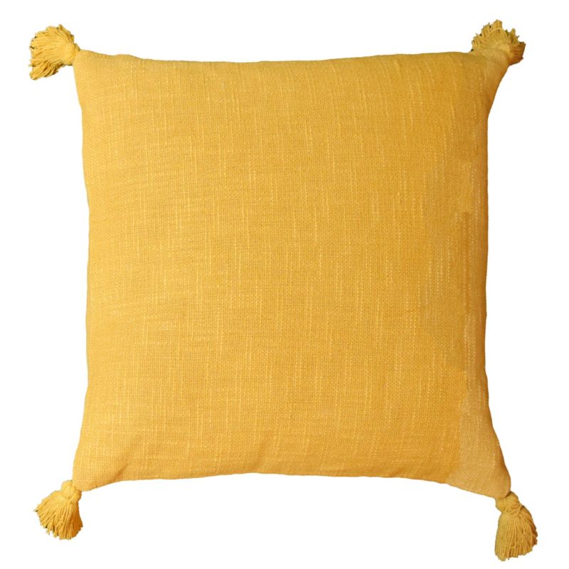 GoodHome Twain dekorationspude 45 x 45 cm i sennepsgul