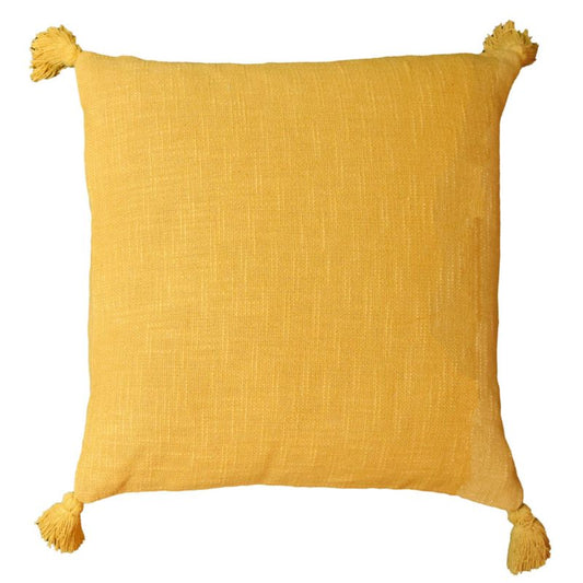 GoodHome Twain dekorationspude 45 x 45 cm i sennepsgul