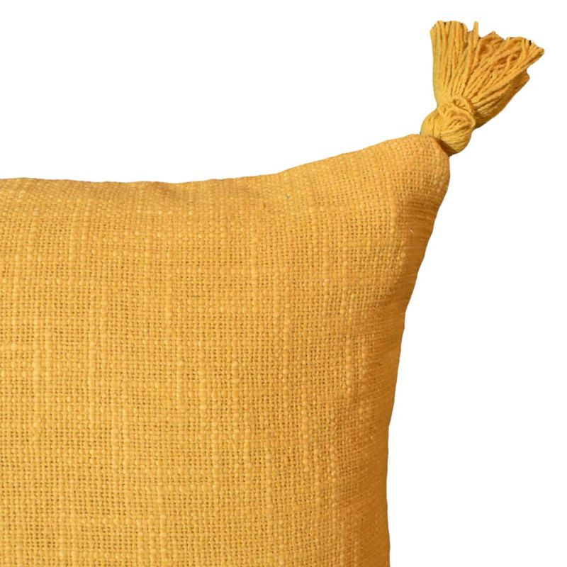 GoodHome Twain dekorationspude 45 x 45 cm i sennepsgul