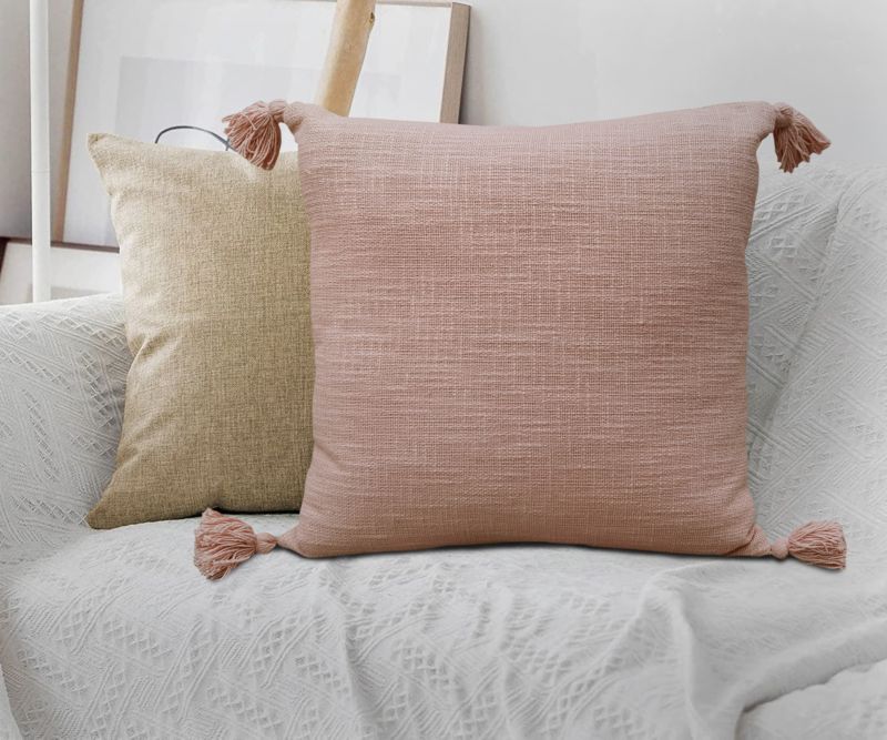 GoodHome Twain pyntepude 45 x 45 cm lyserød