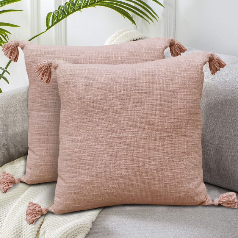 GoodHome Twain pyntepude 45 x 45 cm lyserød