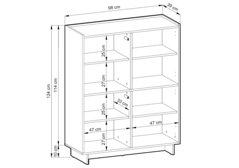 Høj Kommode SUNA 98x124 cm Eg Karmel Japandi