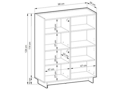 Høj Kommode SUNA 98x124 cm Eg Karmel Japandi