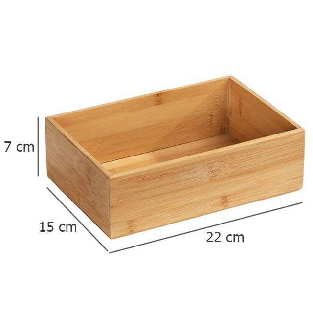 Bambus Badeværelsesbeholder 22x15x7 cm Brun Fugtbestandig