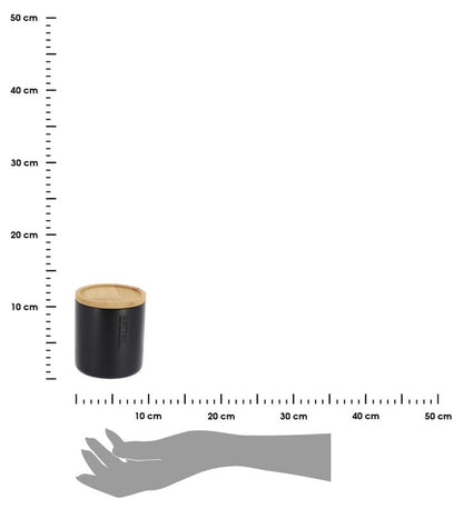 Badeværelsesbeholder med Låg 9,5x11 cm Sort | 3664323159691