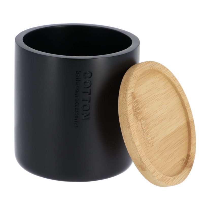 Badeværelsesbeholder med Låg 9,5x11 cm Sort | 3664323159691