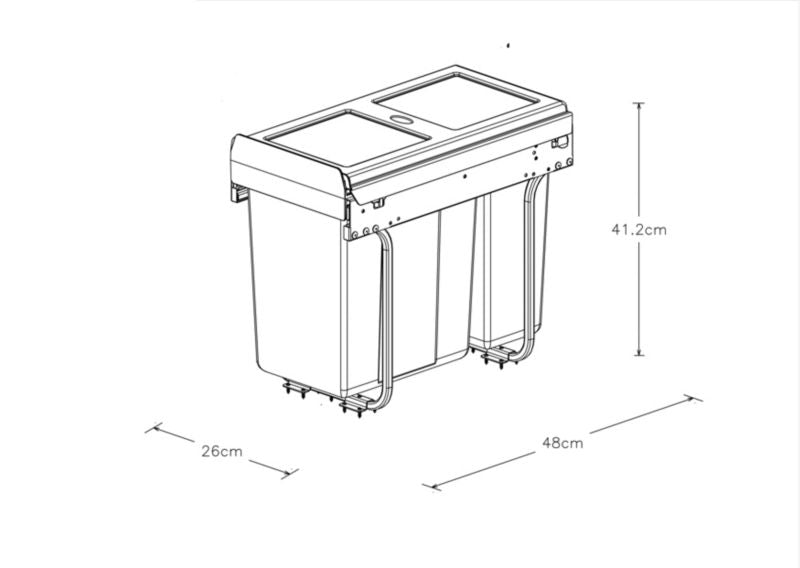 GoodHome Vigote 2-kammer affaldssorteringsbeholder 26 l