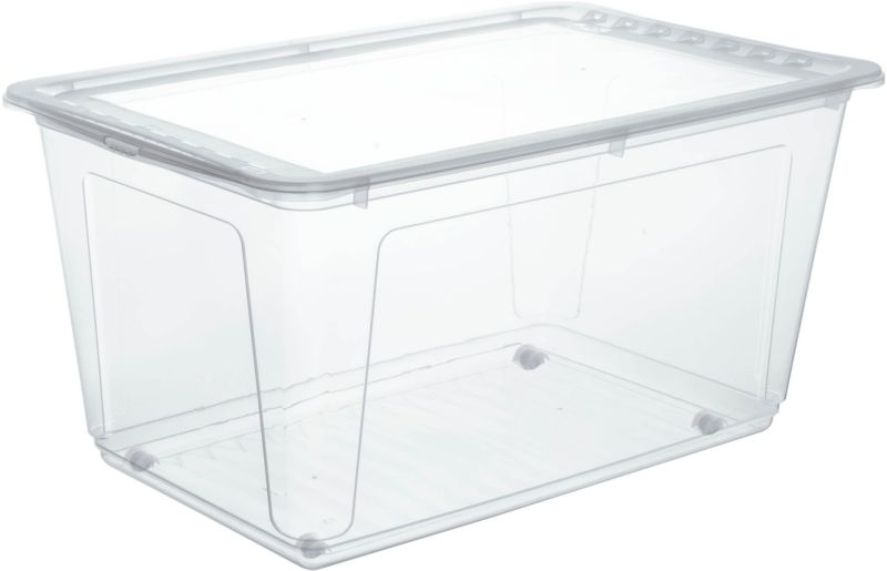 GoodHome Calan opbevaringsboks med låg og hjul, 63 l