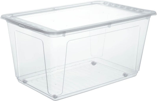 GoodHome Calan opbevaringsboks med låg og hjul, 63 l