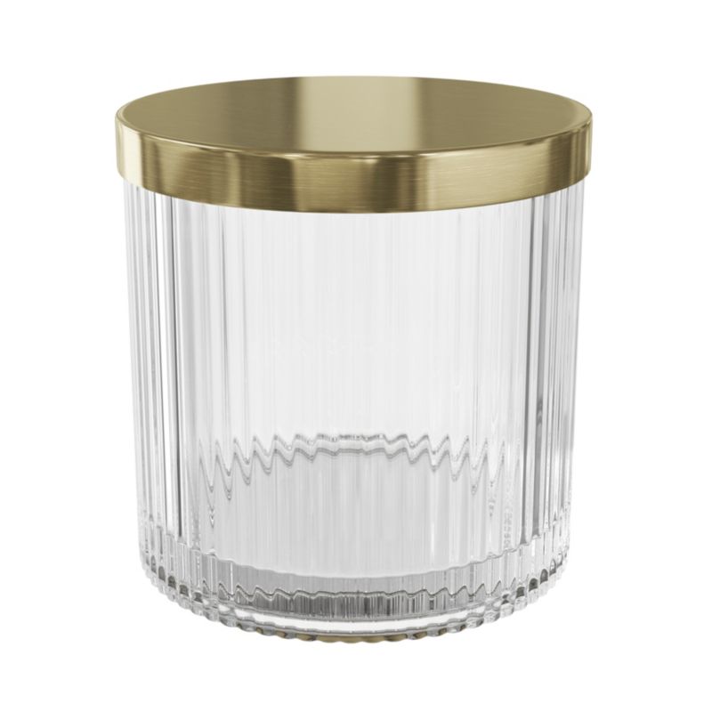 Kosmetikbeholder Gennemsigtig 10x10x10 cm Glas med Guldlåg