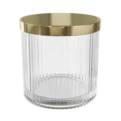 Kosmetikbeholder Gennemsigtig 10x10x10 cm Glas med Guldlåg