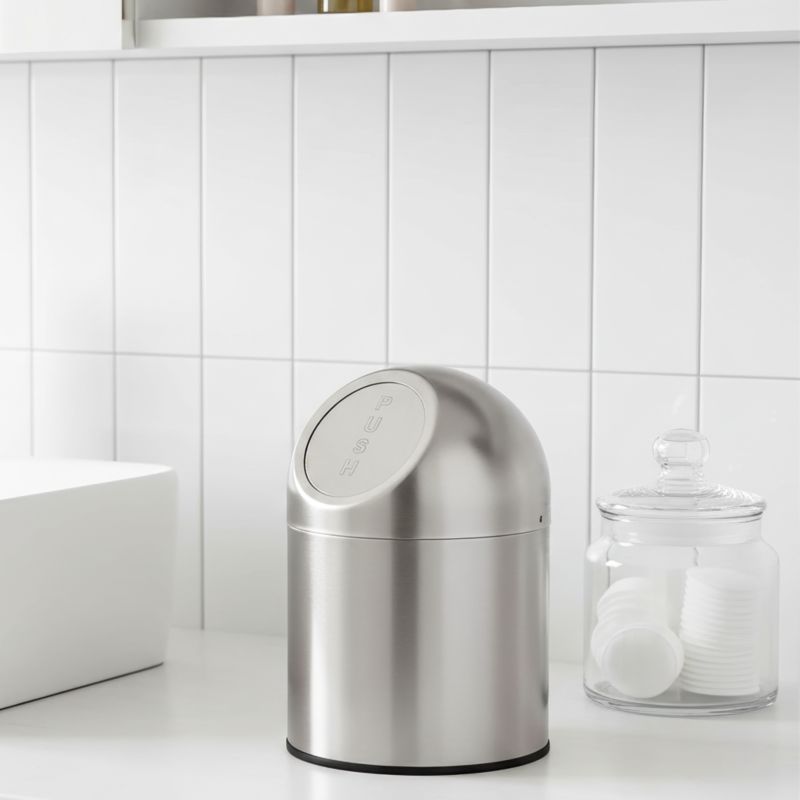 Badeværelsesspand Kolva Rund Børstet Stål 1 L