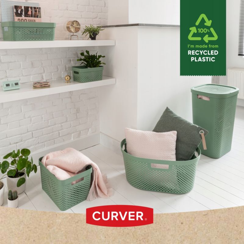 Curver Infinity 40L tøjkurv i grøn