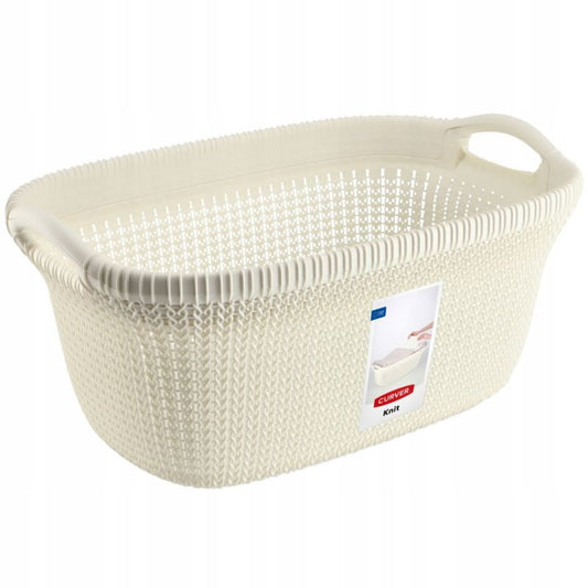 Curver Knit 40L tøjkurv i creme