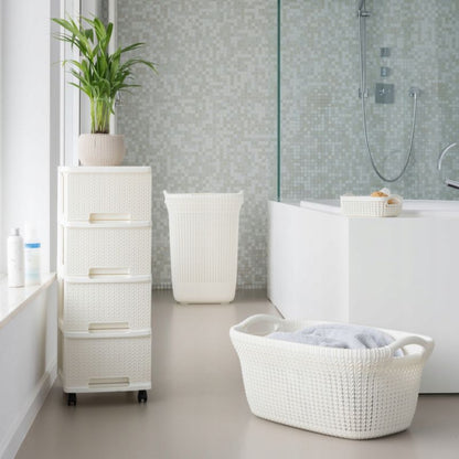 Curver Knit 40L tøjkurv i creme
