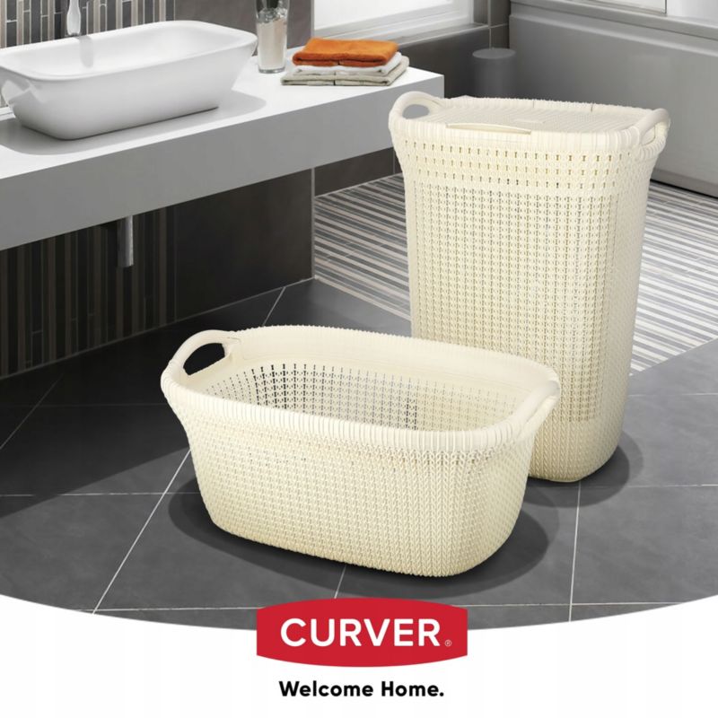 Curver Knit 40L tøjkurv i creme