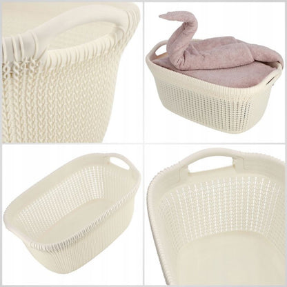 Curver Knit 40L tøjkurv i creme