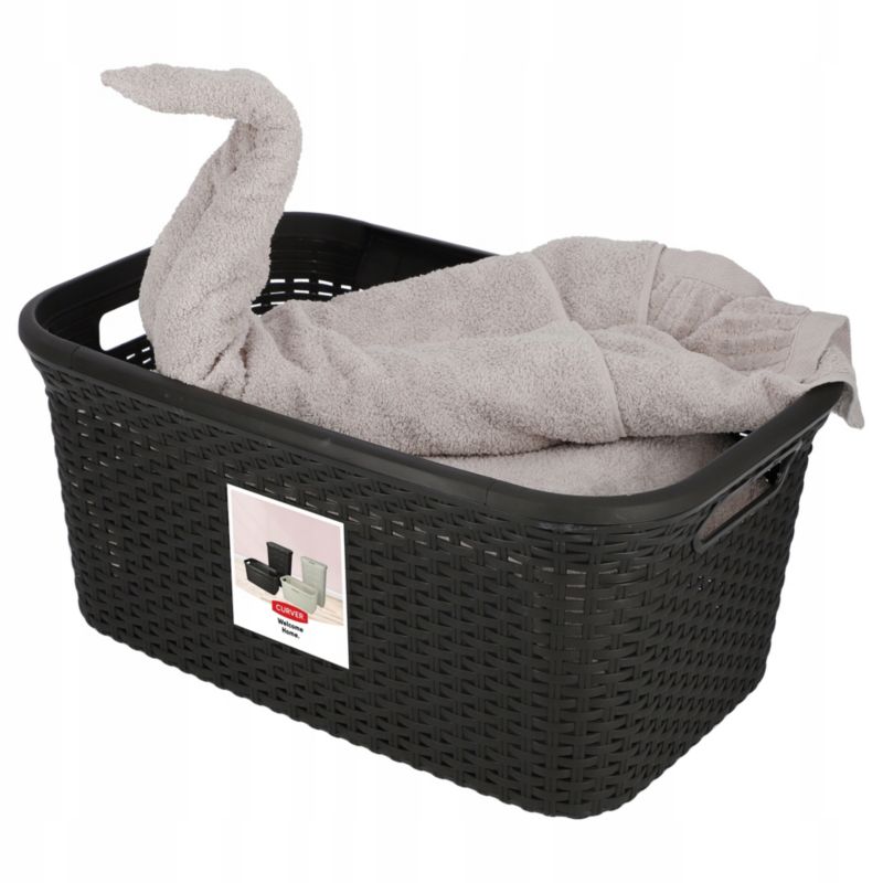 Curver Natural Style 45L vasketøjskurv i brun