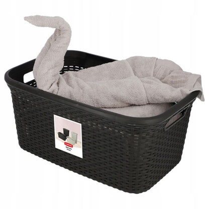 Curver Natural Style 45L vasketøjskurv i brun