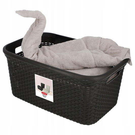 Curver Natural Style 45L vasketøjskurv i brun