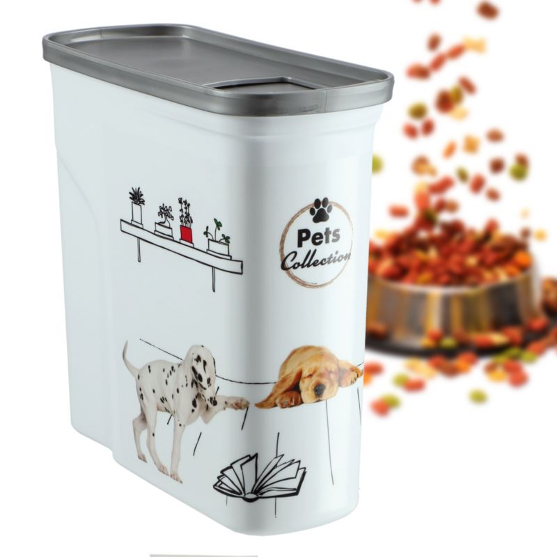 Curver Pet Life hundefoderbeholder 2 l hvid med hund, 1 stk.