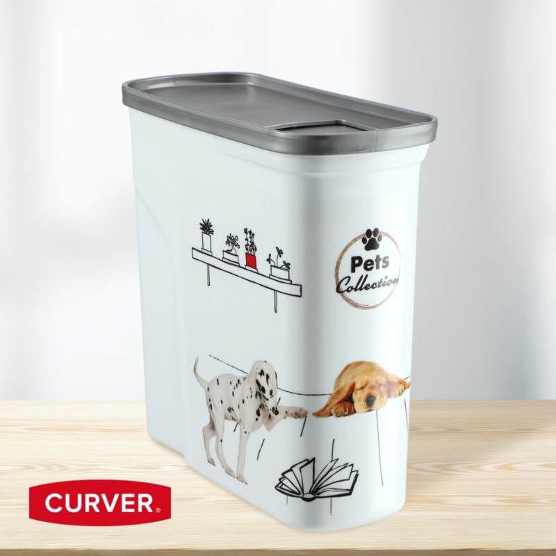Curver Pet Life hundefoderbeholder 2 l hvid med hund, 1 stk.