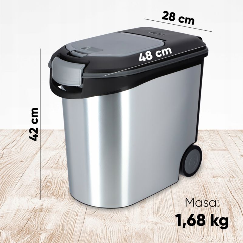 Curver madbeholder til kæledyr 35L, sølv