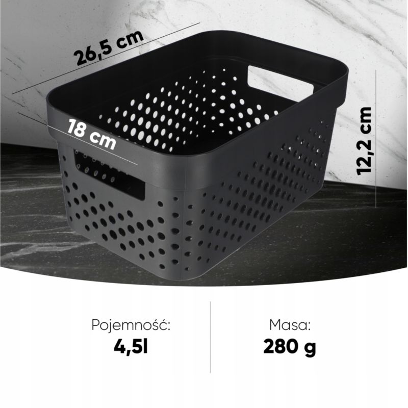 Infinity Eko Curver plastikbeholder 4,5 L, antracit