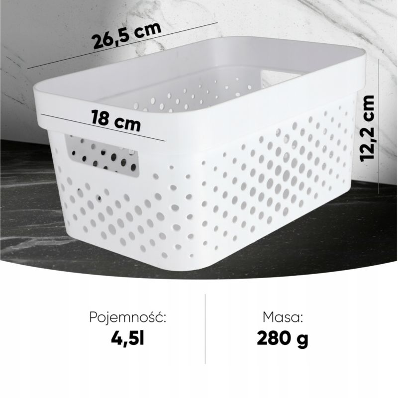 Infinity Eko Curver plastikbeholder 4,5 L, hvid