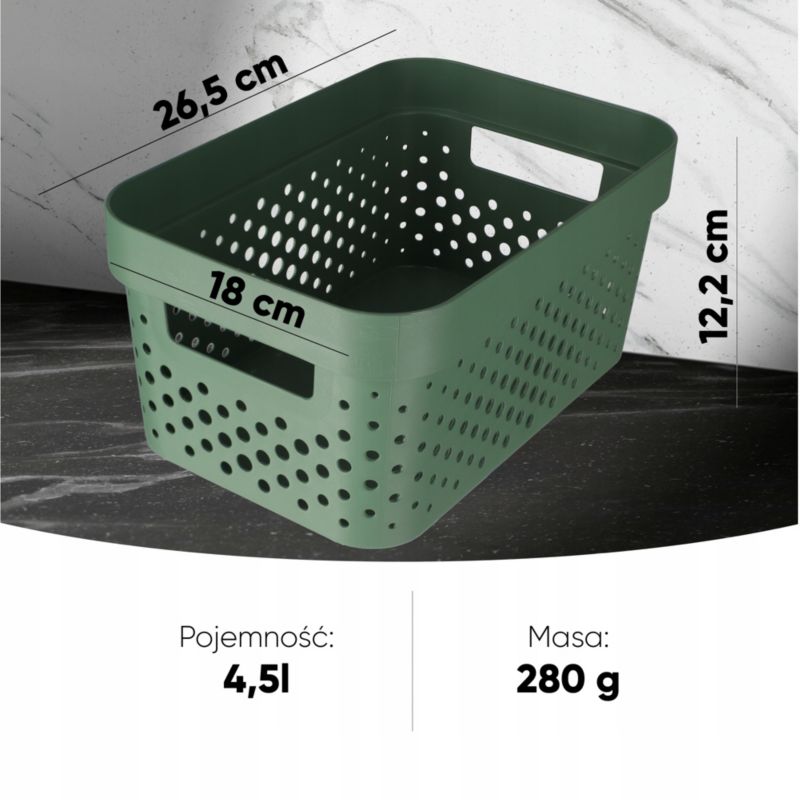 Infinity Eko Curver plastikbeholder 4,5 L, grøn