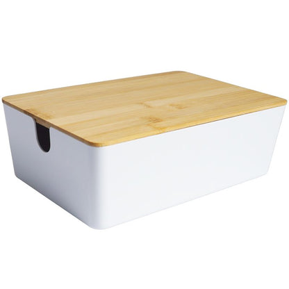Opbevaringsboks Sepio Mona 26 x 17,5 x 8,5 cm Hvid