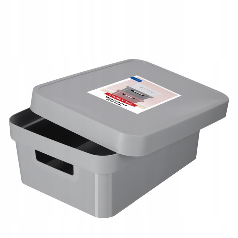 Curver Infinity opbevaringsboks med låg 11L, grå glat