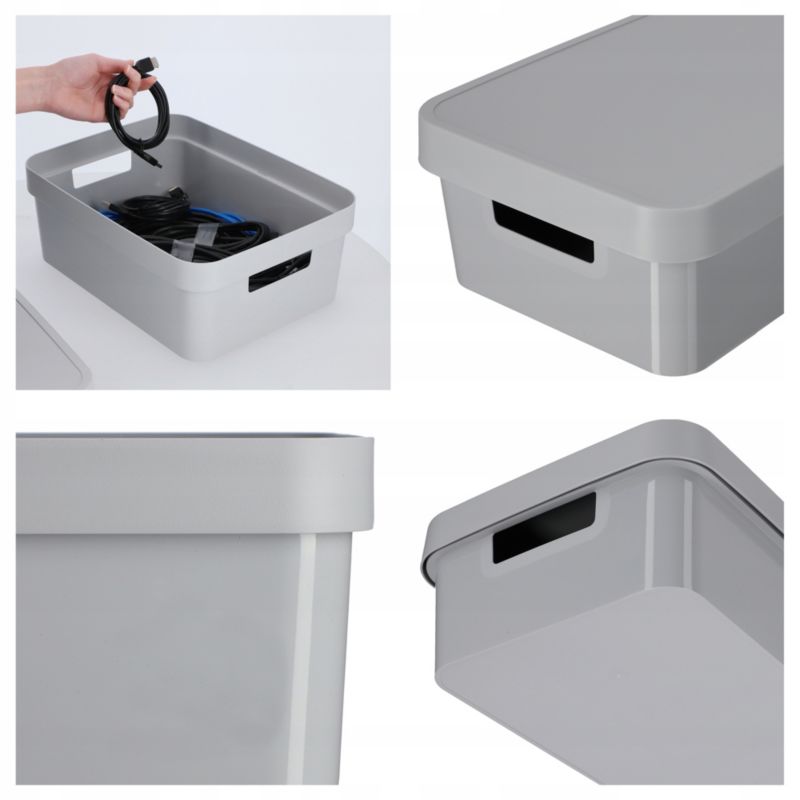 Curver Infinity opbevaringsboks med låg 11L, grå glat