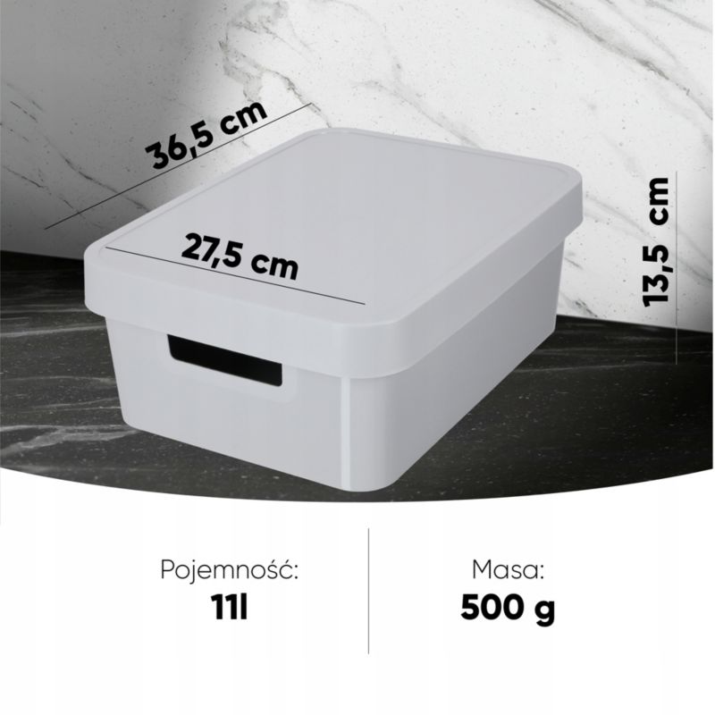 Curver Infinity opbevaringsboks med låg 11L, grå glat