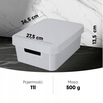 Curver Infinity opbevaringsboks med låg 11L, grå glat