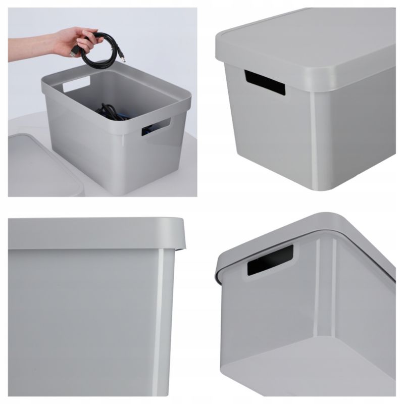 Infinity Curver opbevaringsboks med låg 17L, lys grå