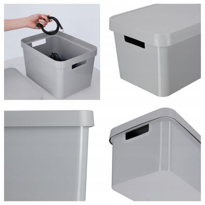 Infinity Curver opbevaringsboks med låg 17L, lys grå