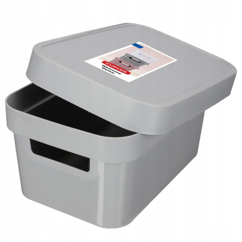 Opbevaringsboks med låg Infinity Curver 4,5L, lys grå