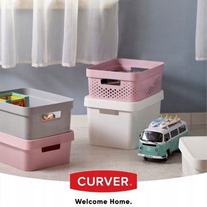 Opbevaringsboks med låg Infinity Curver 4,5L, lys grå